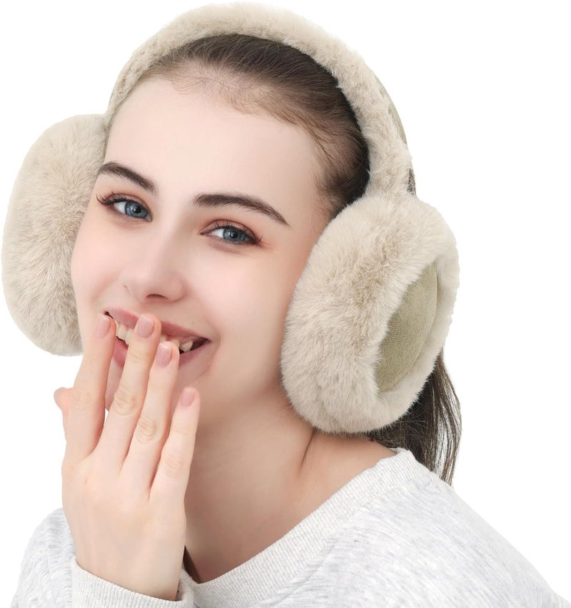 Kedofe Ear Muffs for Winter Women Foldable Fuzzy Cold Outdoor Earmuffs Soft Faux Furry Ear Warmers Covers - Image 2